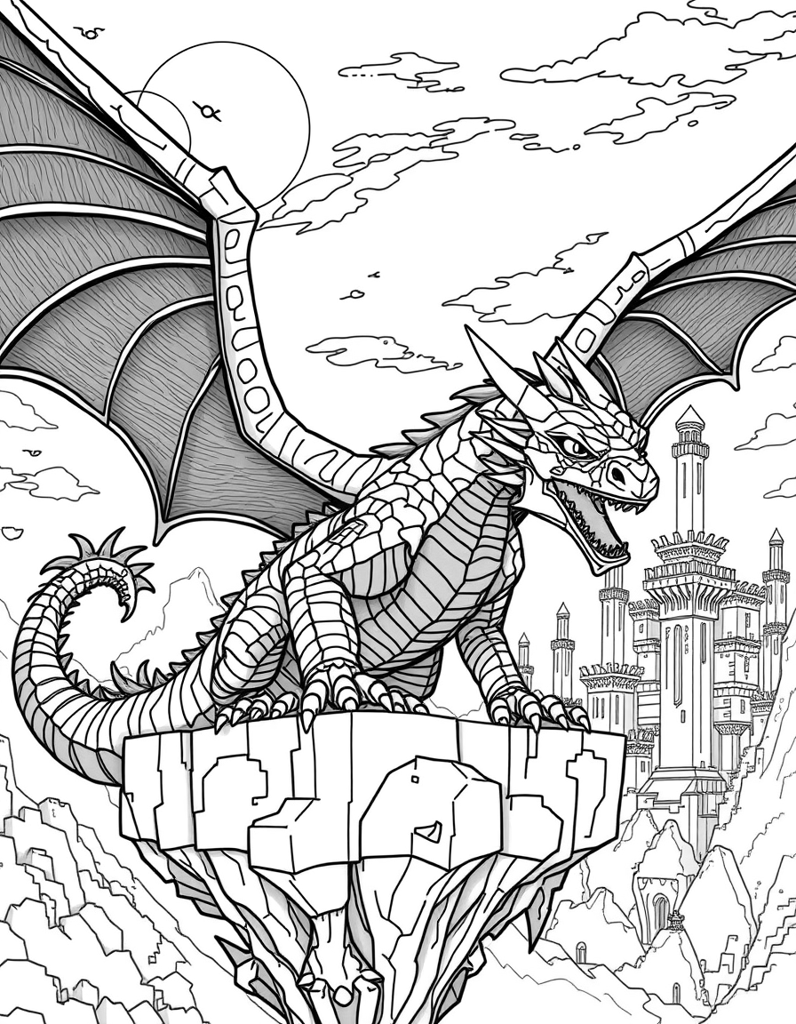 Ender Dragon Minecraft Coloring Page