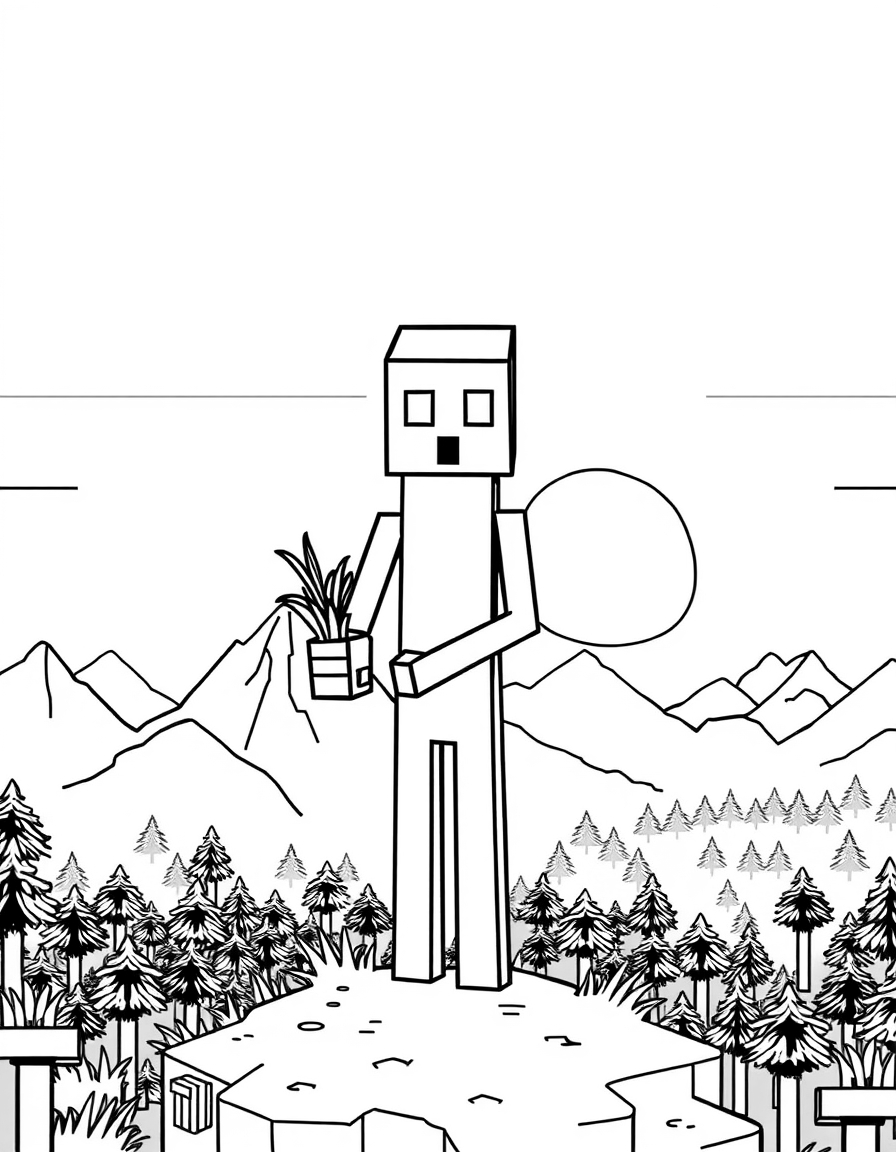 Minecraft Tail Enderman Coloring Pages