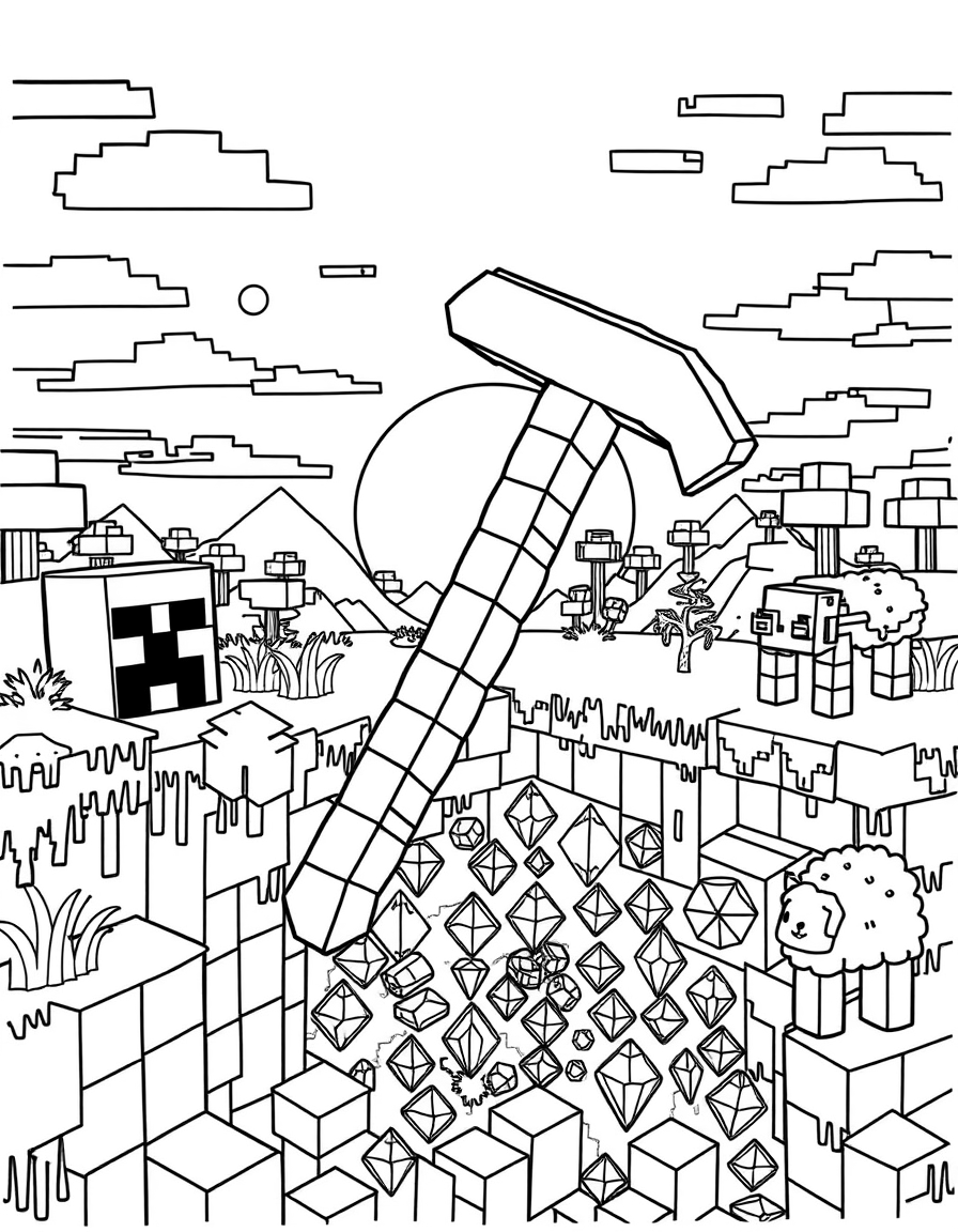 Minecraft Tool Coloring Pages