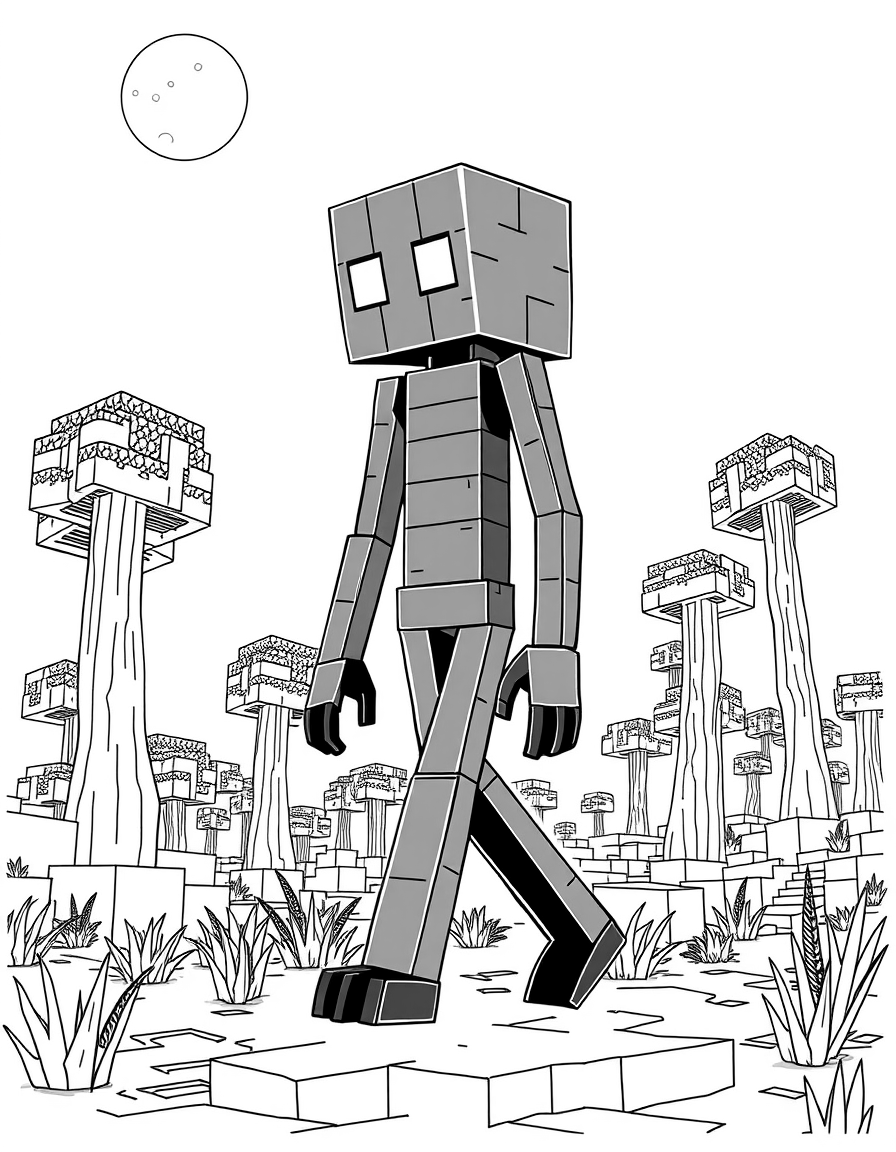 Minecraft Enderman Coloring Pages