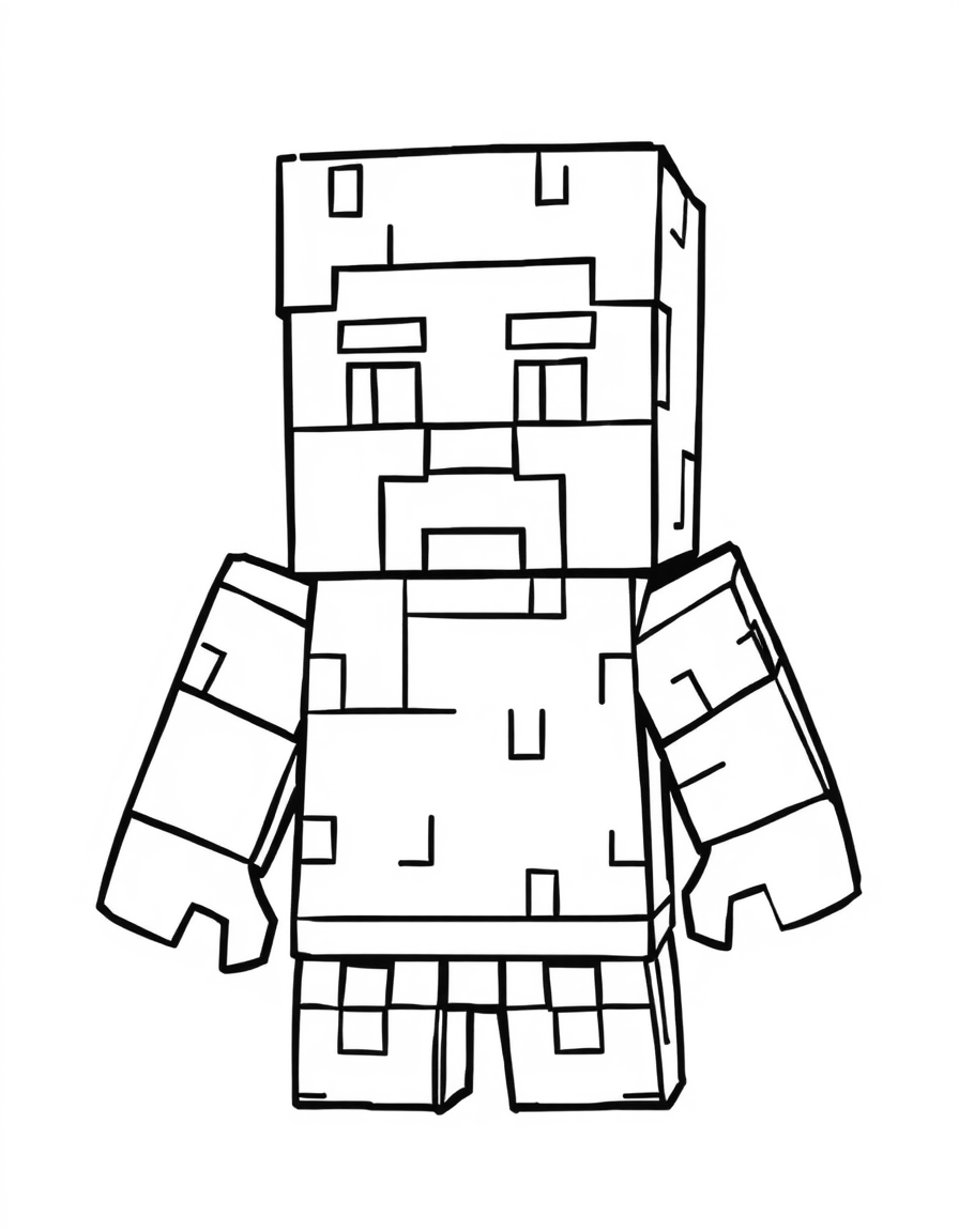 Mini Steve Minecraft Coloring Pages