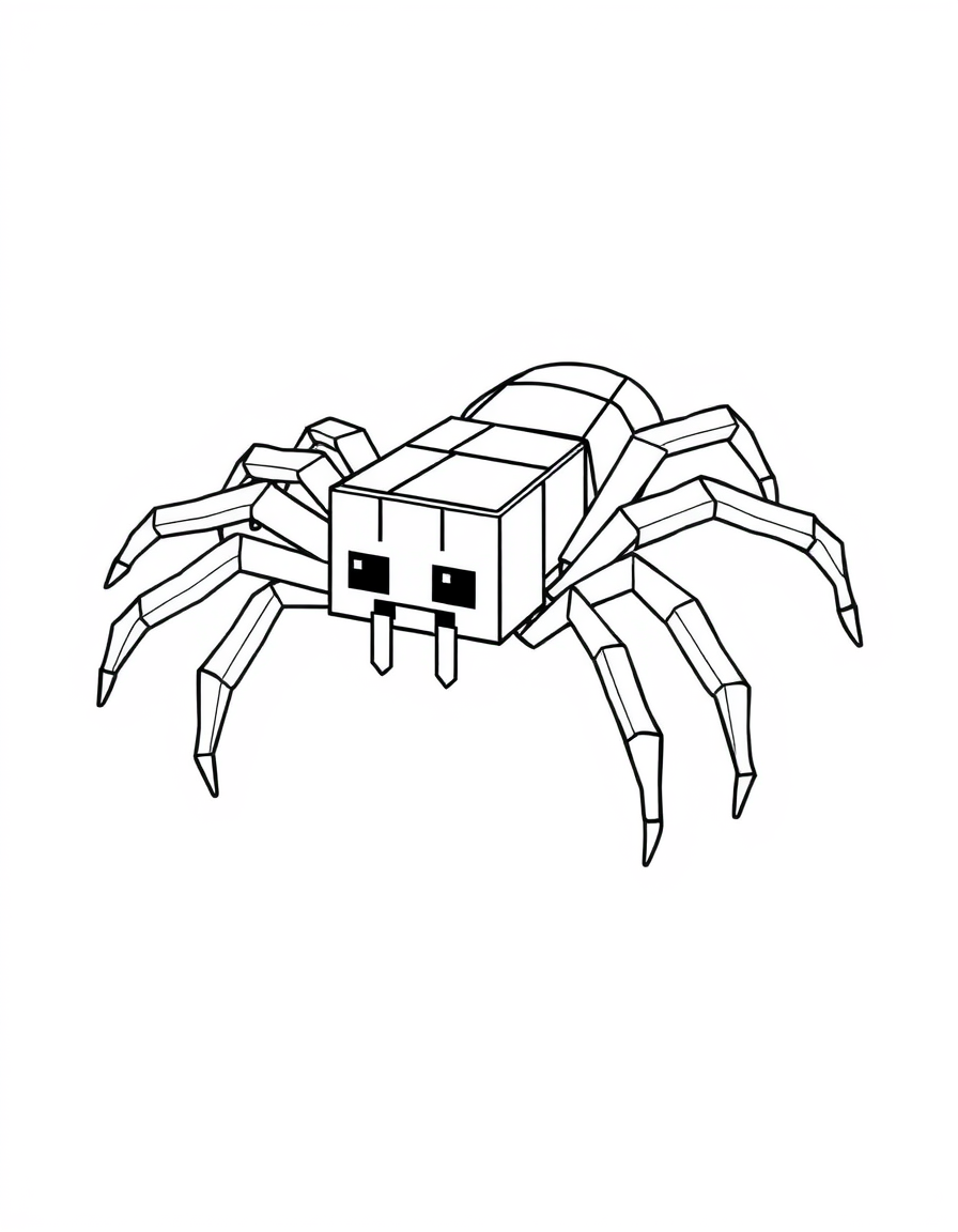 A Creepy Minecraft Spider Crawling