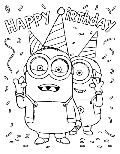 Minions With Party Decorations And Confetti