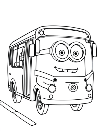 Minions Driving A Yellow Bus