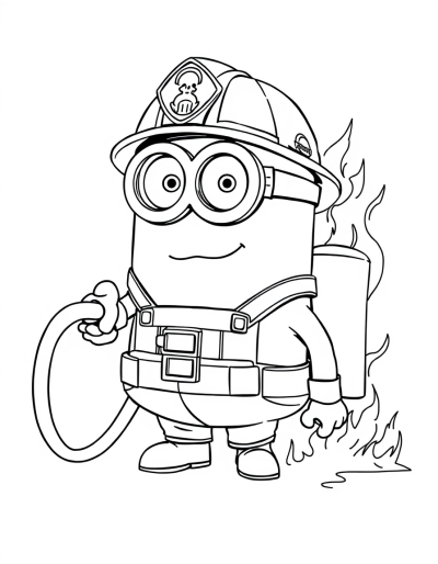 A Firefighter Minion Putting Out Fires