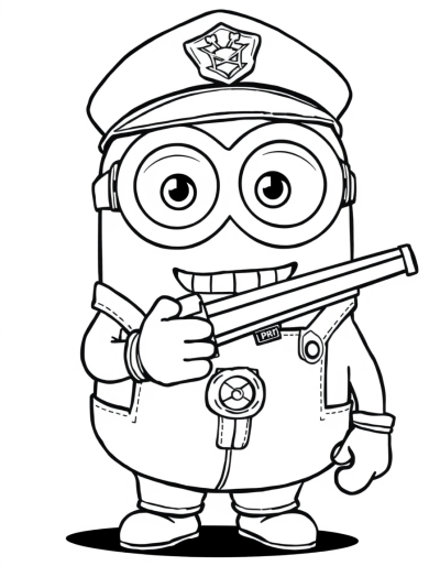 A Police Officer Minion Catching Robbers