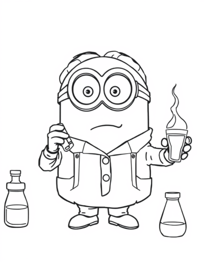 A Scientist Minion Conducting Experiments