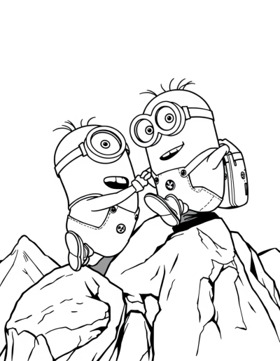 Minions Climb Rocks On Mountain