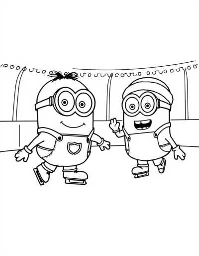 Minions Skate On Ice Rink