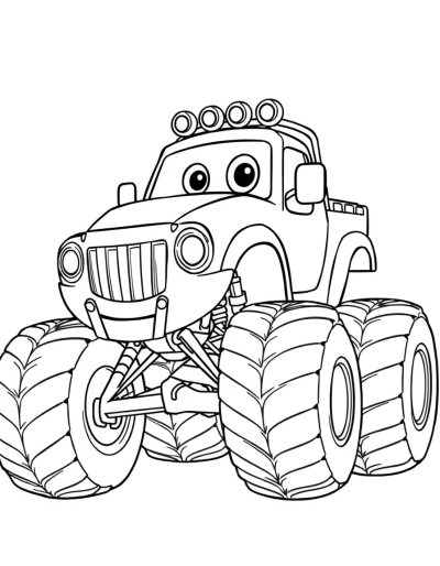 Smiling Monster Truck On The Move