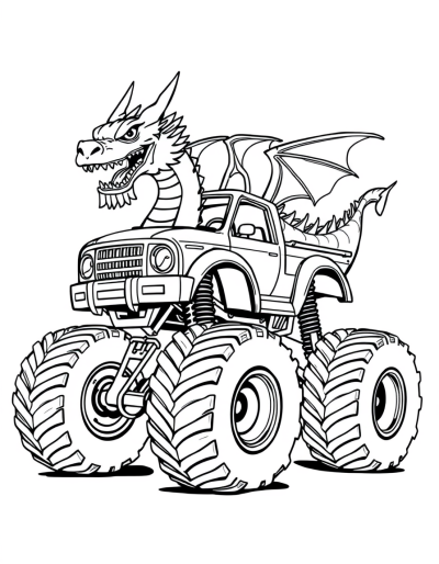 A Dragon With Monster Truck Wheels