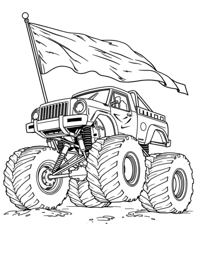 Zooming With The Flag Waving