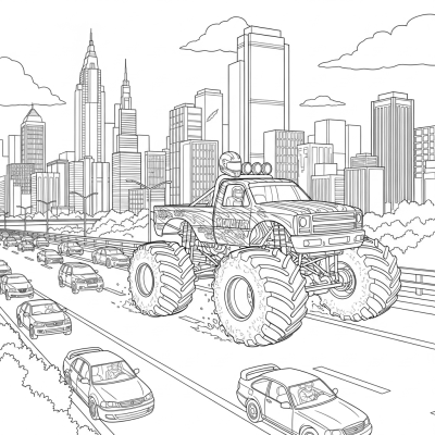 Monster truck coloring sheet