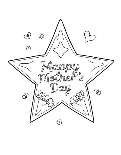 Color The Big Star For Mother'S Day