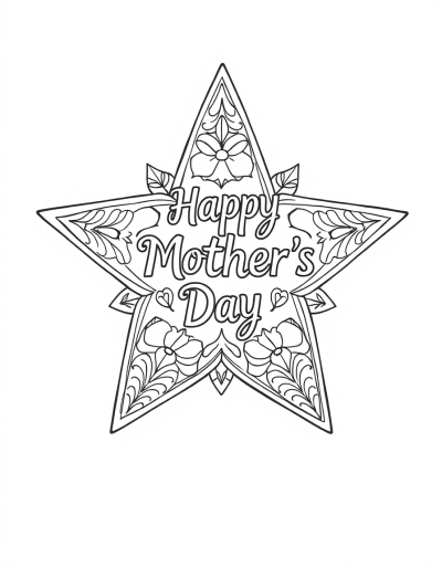 Fill The Star With Colorful Patterns For Mother'S Day