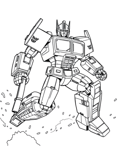 Optimus Prime Charging Into Battle