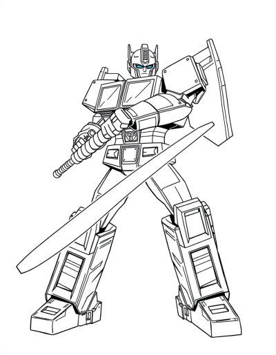 Optimus Prime Wielding His Sword
