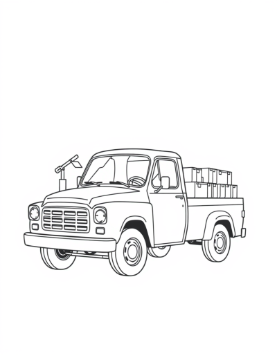Pickup Truck Carrying Supplies