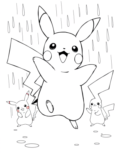 Pikachu Dancing In The Rain