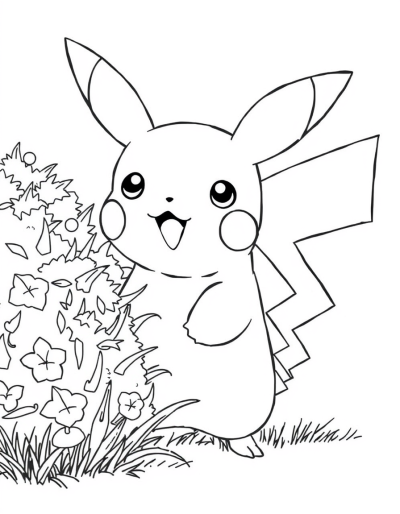 Pikachu Peeking Out From Behind A Bush
