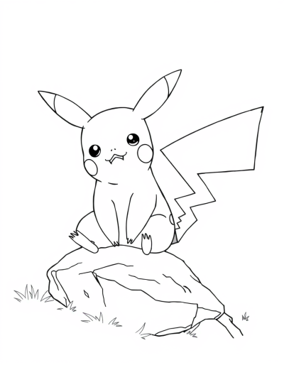 Pikachu Sitting On A Rock