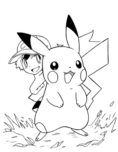 Pikachu And Ash In A Pokemon Battle