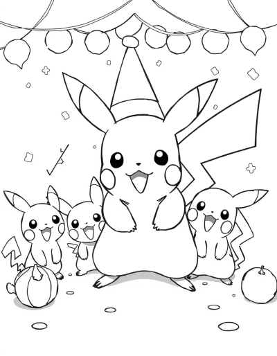Pikachu And Friends Having A Party