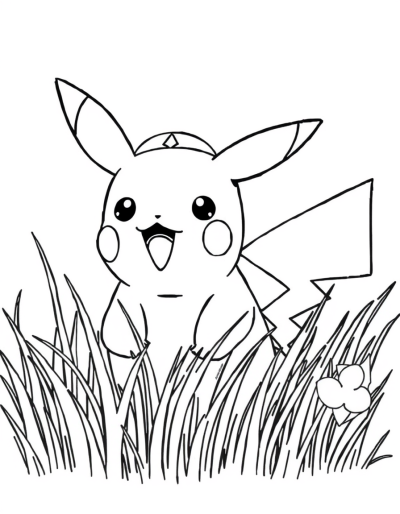Pikachu Hiding In Tall Grass