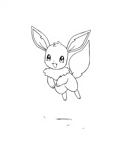 Eevee Playfully Jumping In The Air