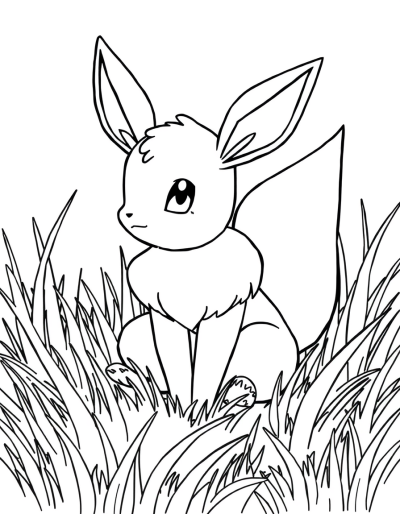 Eevee Sitting In The Grass