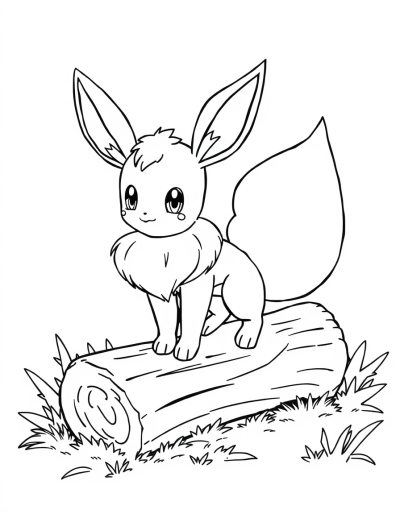 Eevee Standing On A Log
