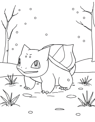 Bulbasaur In A Snowy Landscape