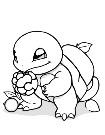 Squirtle Eating A Delicious Berry