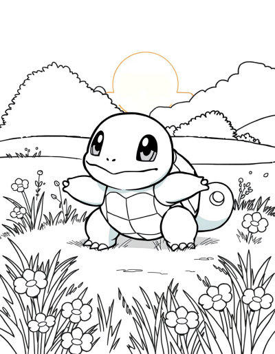 Squirtle In A Sunny Meadow