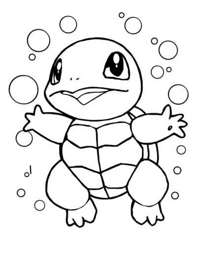 Squirtle Surrounded By Bubbles