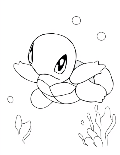 Squirtle Swimming In The Ocean