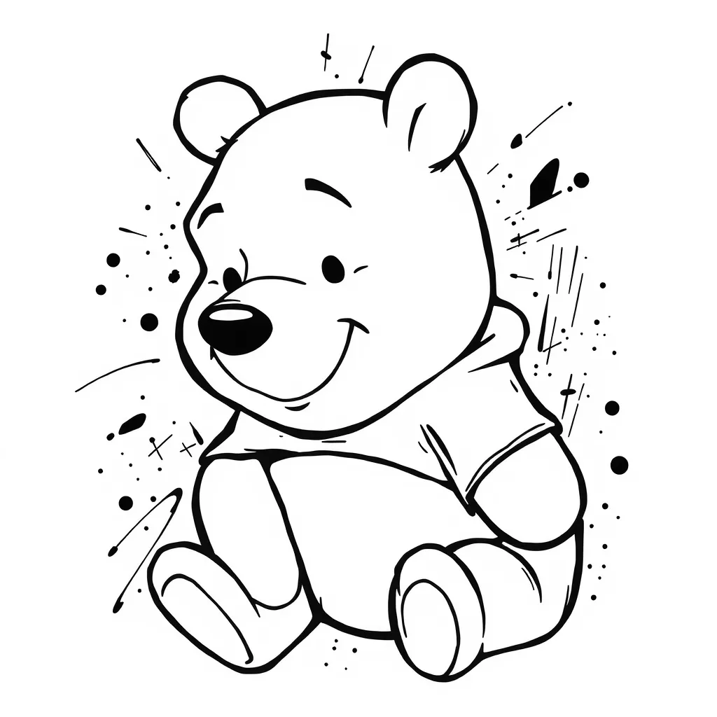 Cute Pooh Bear coloring pages