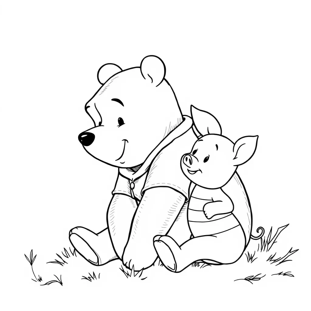 Cute  Pooh Bear and Friend