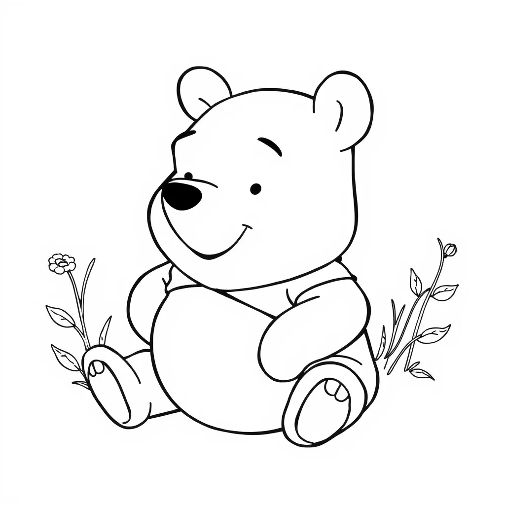 Cute Pooh Bear coloring pages for child