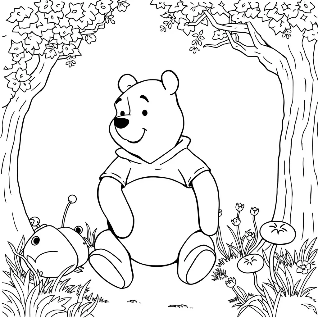 winnie the pooh characters coloring pages