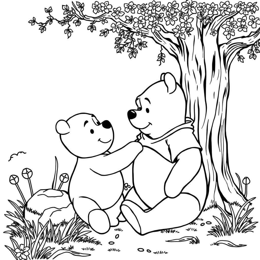 coloring pages pooh bear