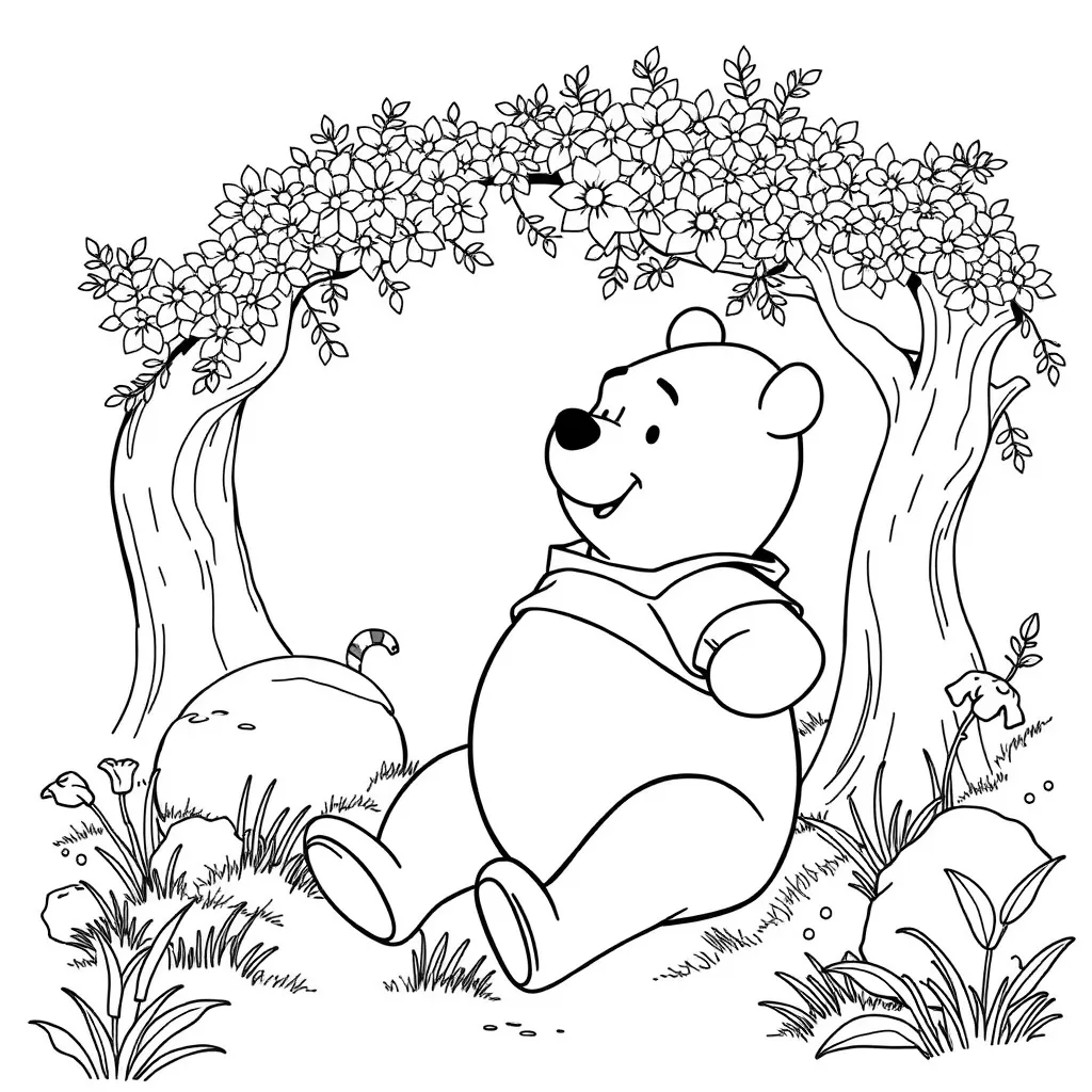 Pooh Bear Coloring Pages For kids