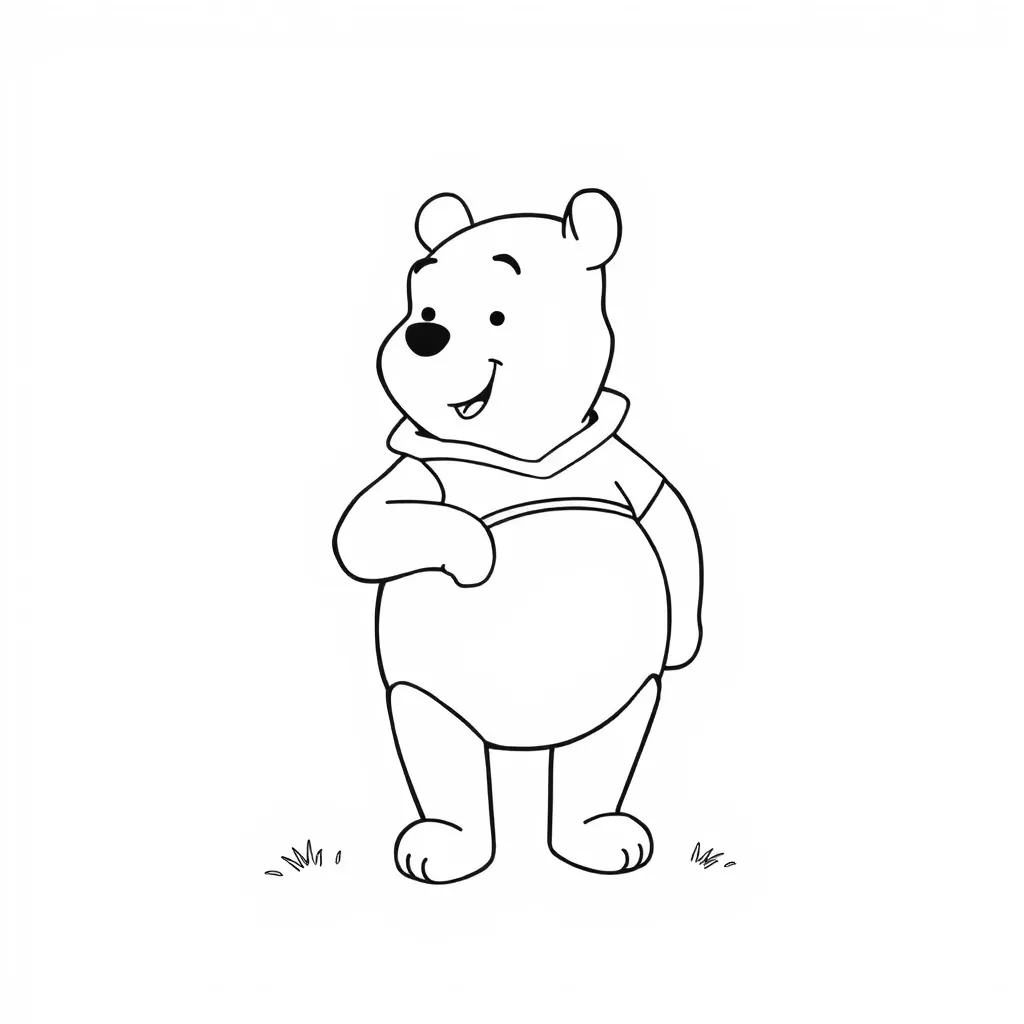 Pooh Bear coloring sheet easy coloring