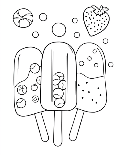 Popsicles Shaped Like Different Fruits