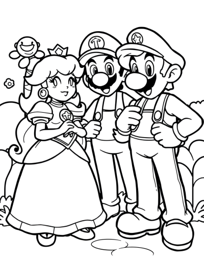 Mario And Luigi Visiting Peach