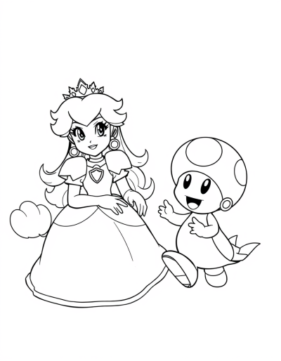 Peach And Toad Playing Games