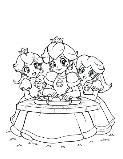 Peach And Friends Having Picnic