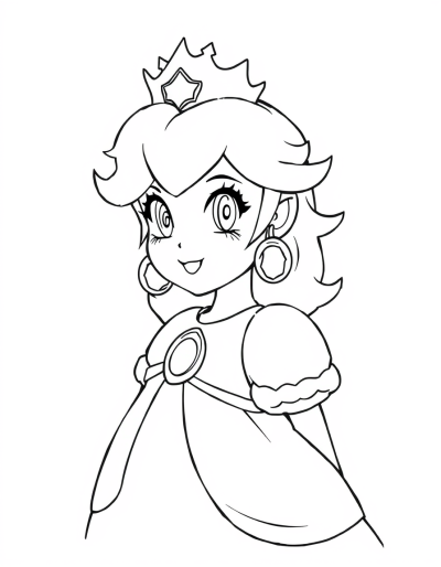 Princess Peach Wearing A Crown