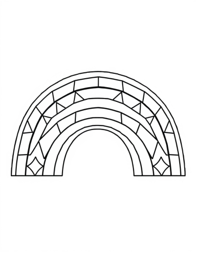Rainbow With Diamond Shaped Coloring Sections
