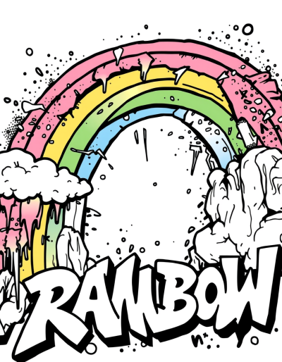 Edgy Urban Graffiti Meets Colorful Rainbow
